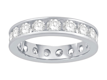 14KW 2.0CTW  Diamond Round Channel Set Band  4MM Size 7